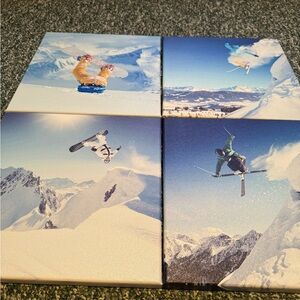 Set of 4 Canvas Ski/Snowboard Prints